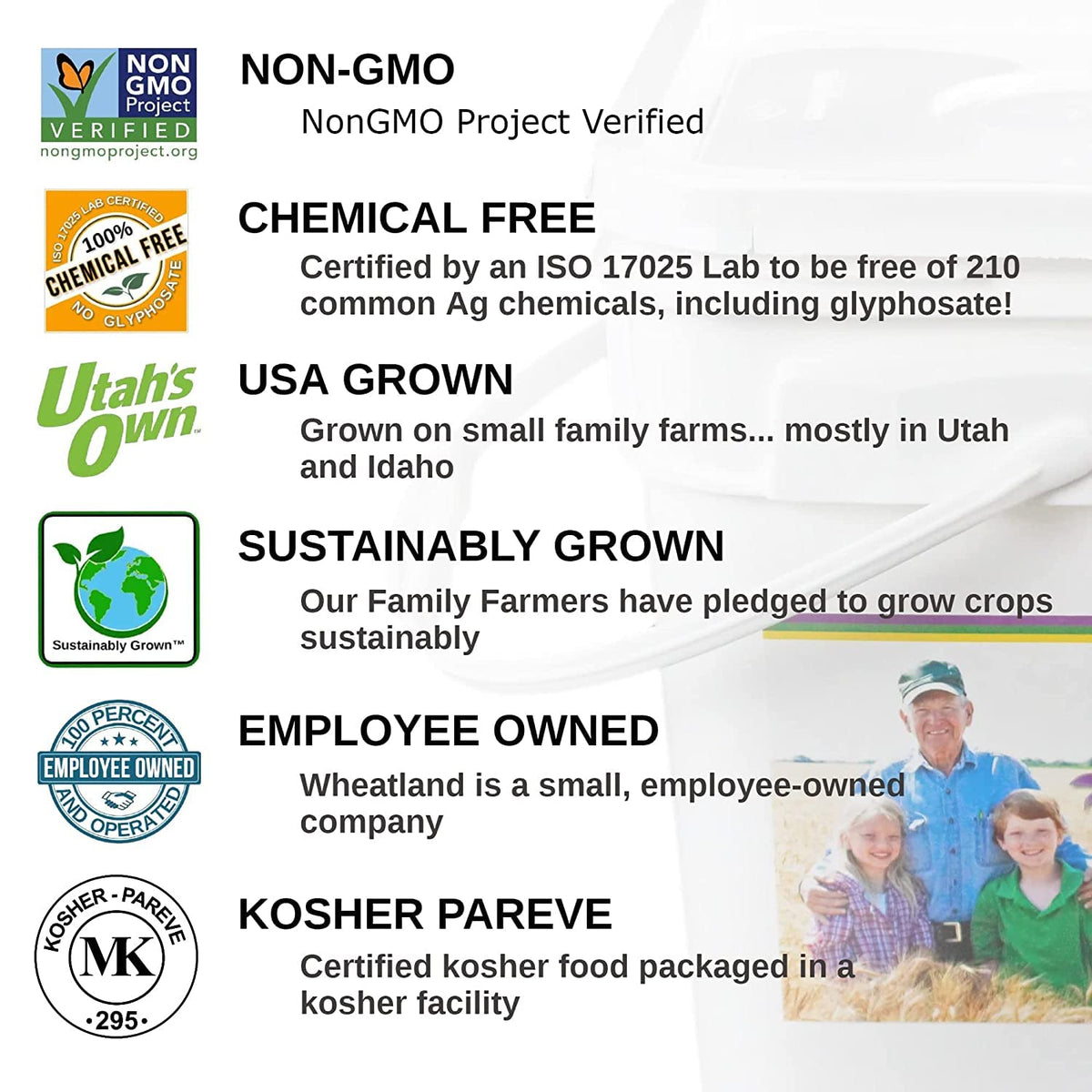 Whole Grain Oat Groats USA Grown 20 Pound Bucket