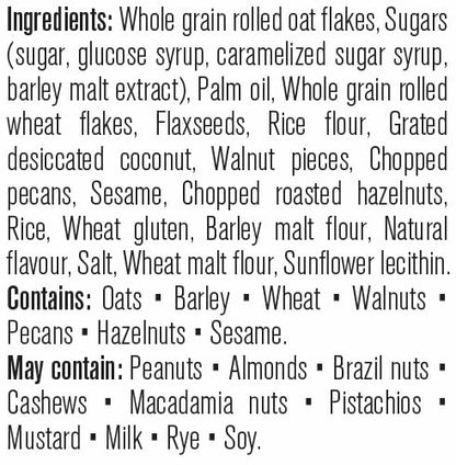 Flaxseed Nut Granola with Walnuts and Hazelnuts