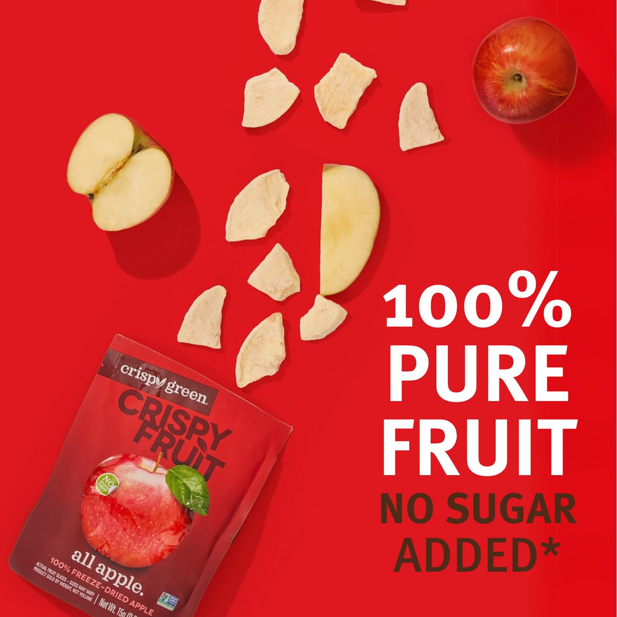 Crispy Green Natural Freeze-Dried Fruit, Single-Serve