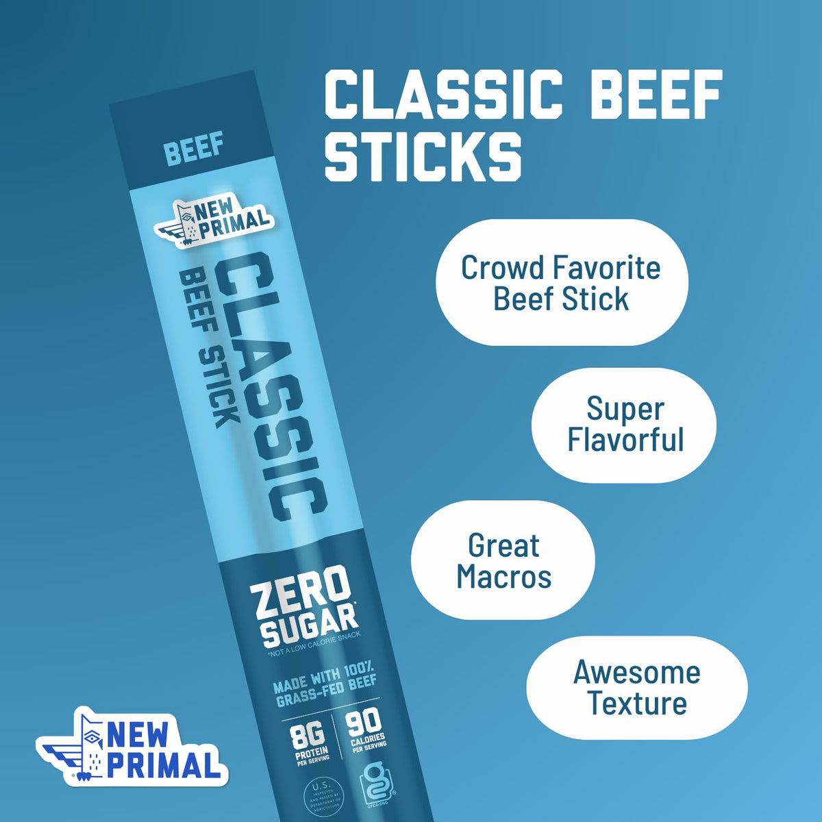 Grass-Fed Beef Sticks Classic and Spicy Pack