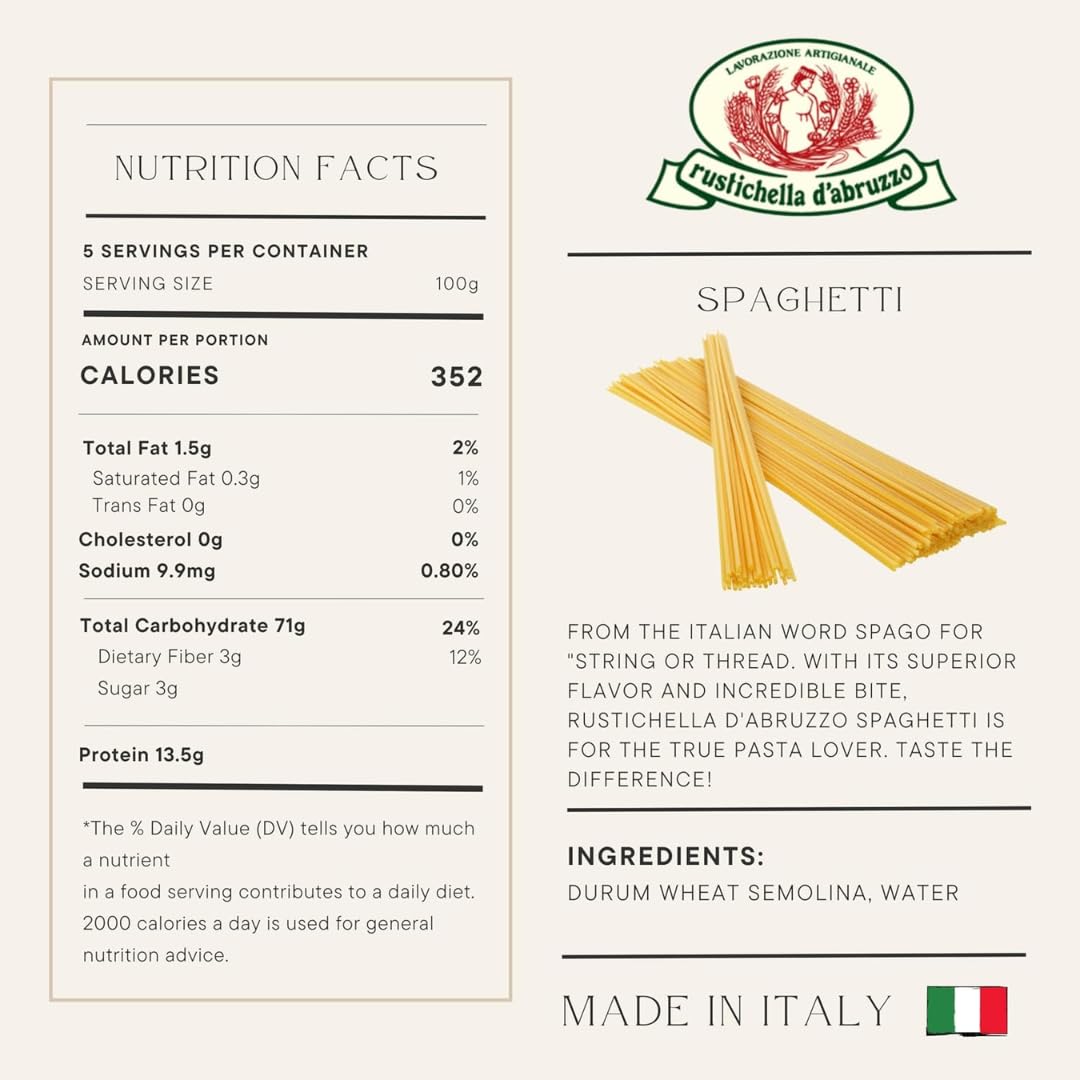 Spaghetti Italian Pasta Authentic Abruzzo Style