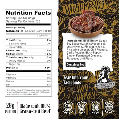 Beef Jerky Grass-Fed 20g Protein Made in USA