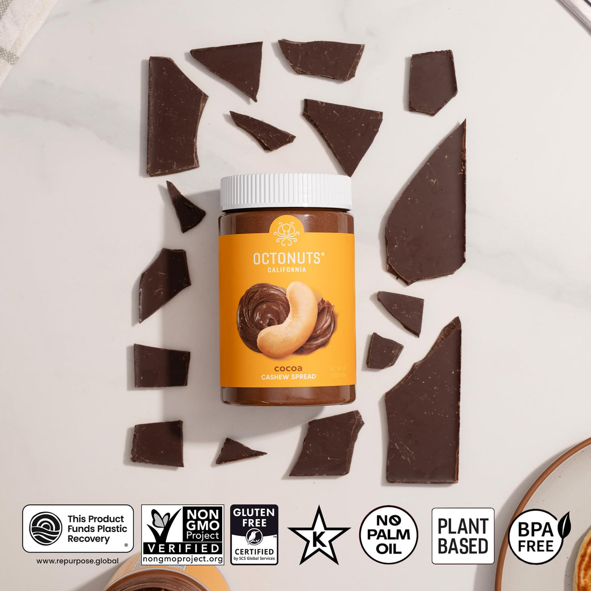 Chocolate Cashew Butter Smooth Vegan Nut Spread