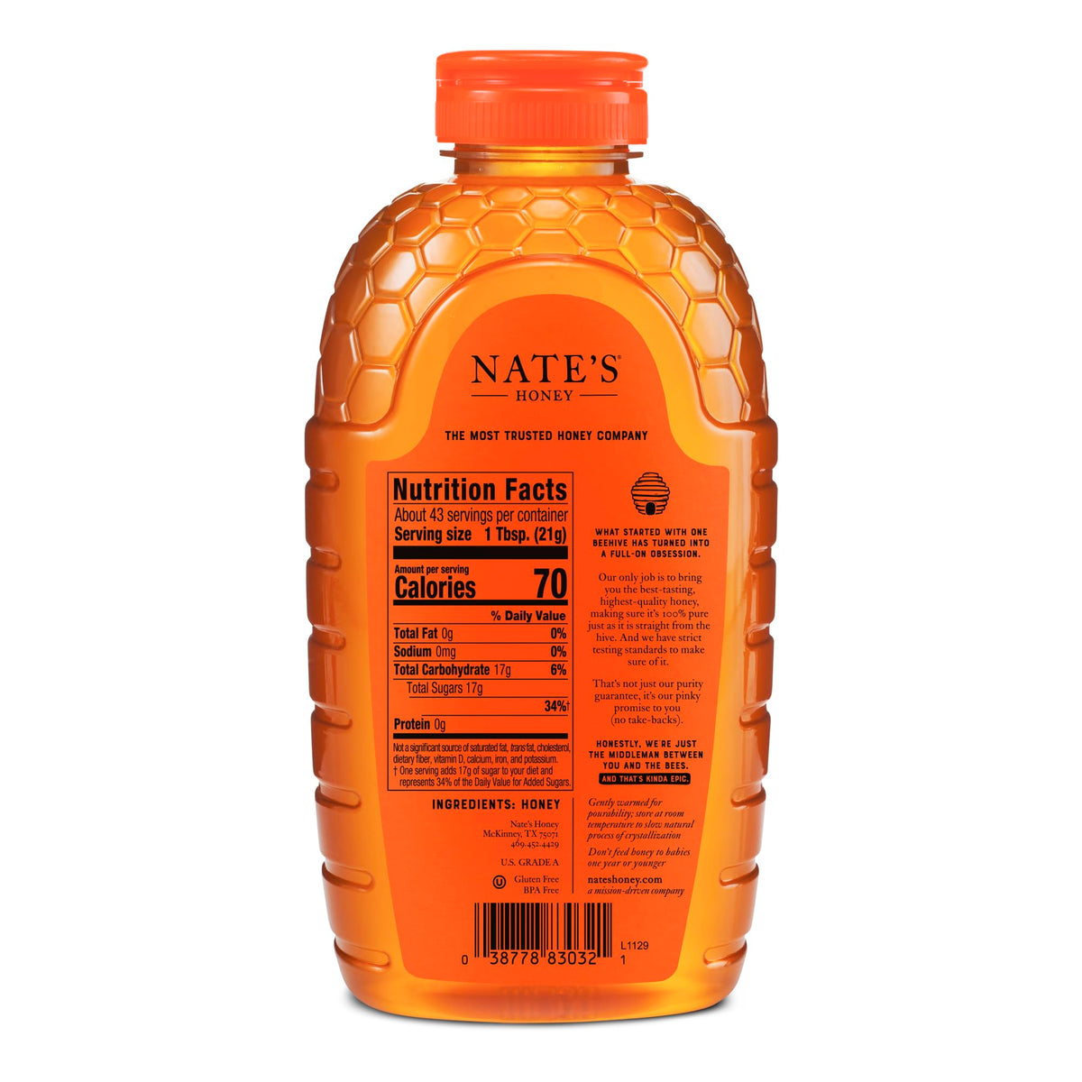 Raw Unfiltered Honey 100% Pure Natural Sweetener