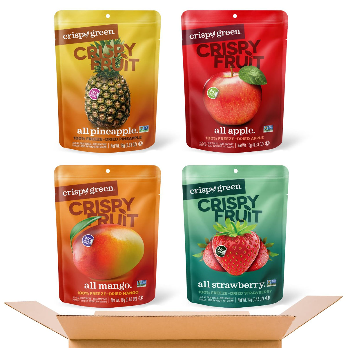 Crispy Green Natural Freeze-Dried Fruit, Single-Serve