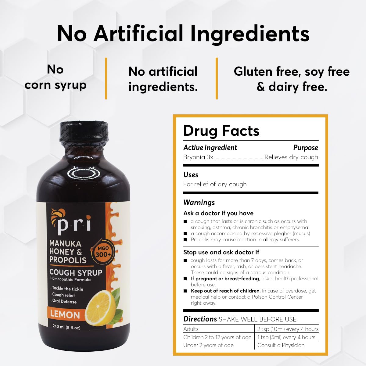Natural Cough Syrup with Manuka Honey and Propolis