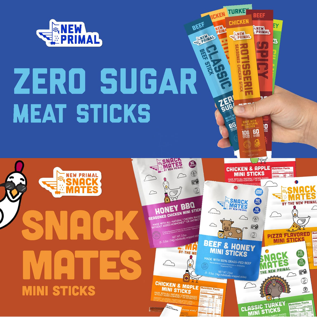 Grass-Fed Beef Sticks Classic and Spicy Pack