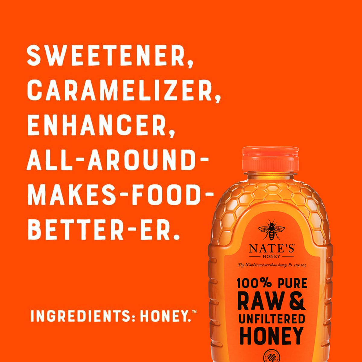 Raw Unfiltered Honey 100% Pure Natural Sweetener