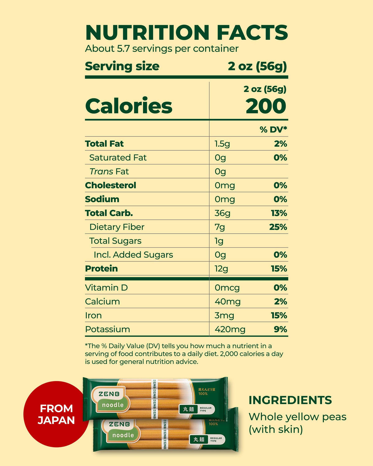 Gluten-Free Spaghetti Yellow Pea Pasta