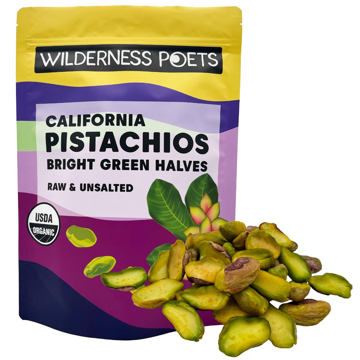 Organic Pistachio Halves California Grown Unsalted