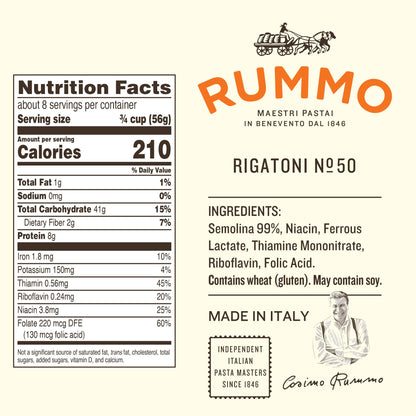 Rigatoni Italian Pasta Slow-Crafted in Italy