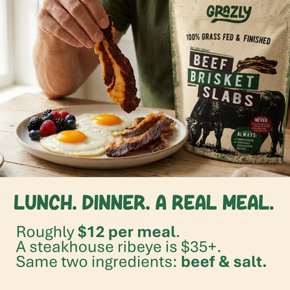 Beef Brisket Slabs Grass-Fed High-Protein Snack