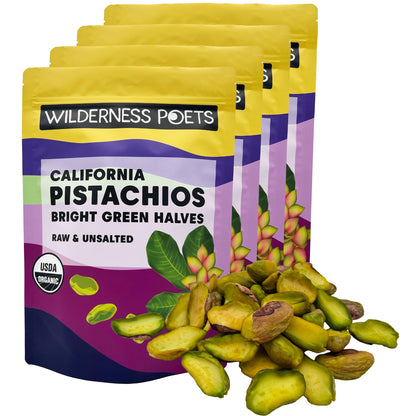 Organic Pistachio Halves California Grown Unsalted