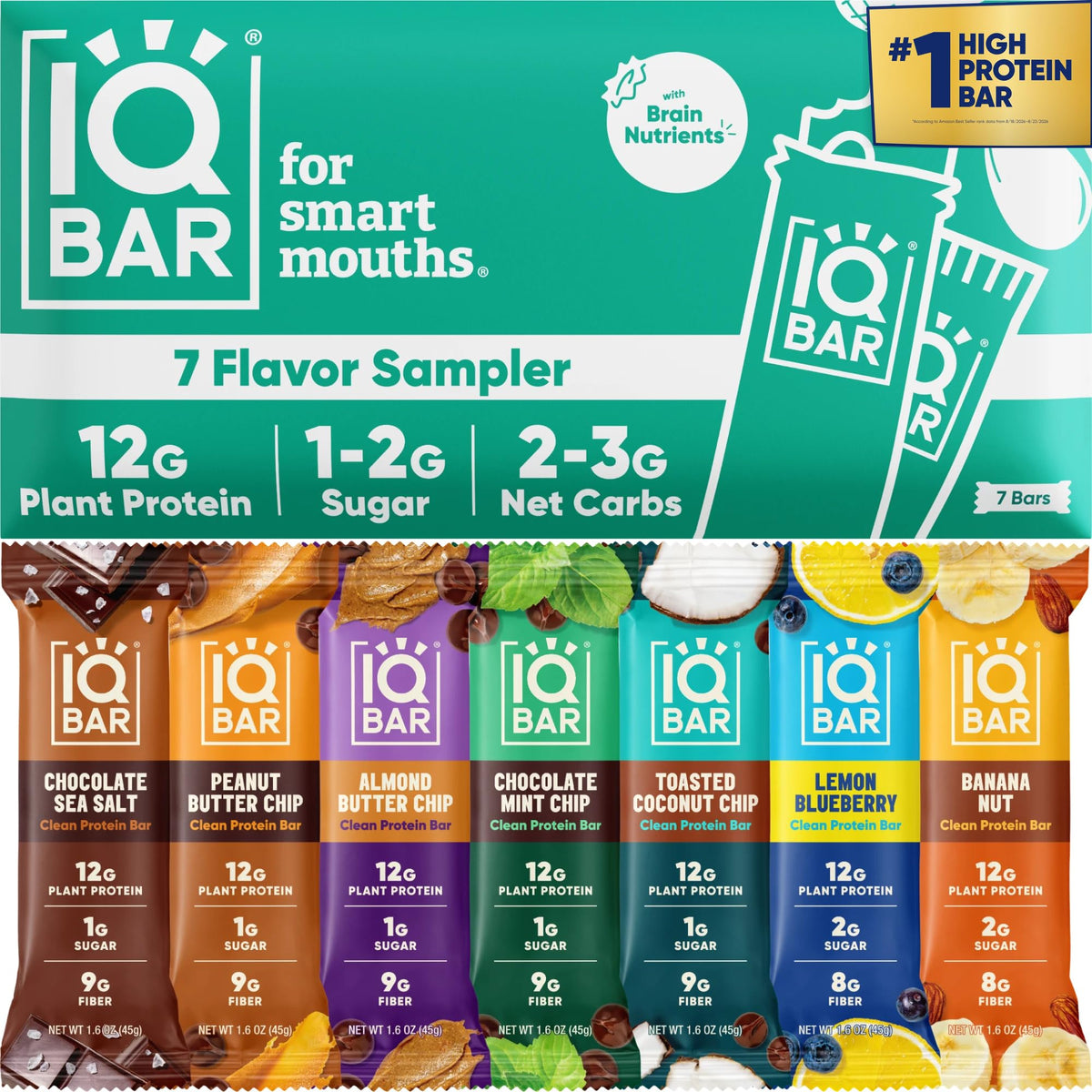 Plant Protein Bars Low-Carb High-Fiber Snack