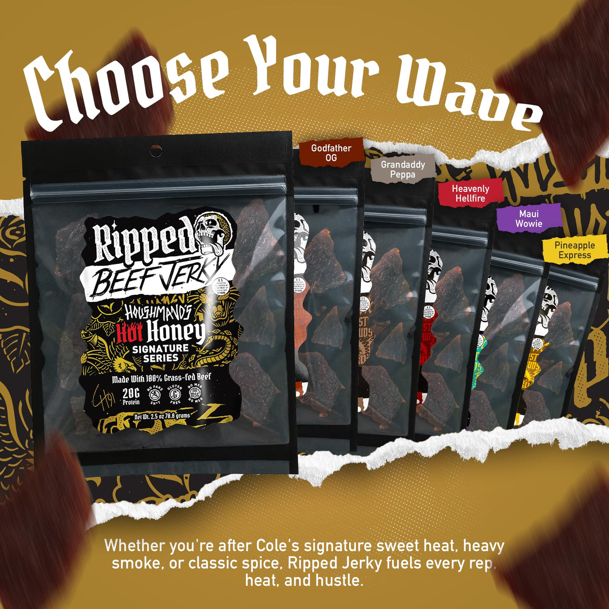 Beef Jerky Grass-Fed 20g Protein Made in USA