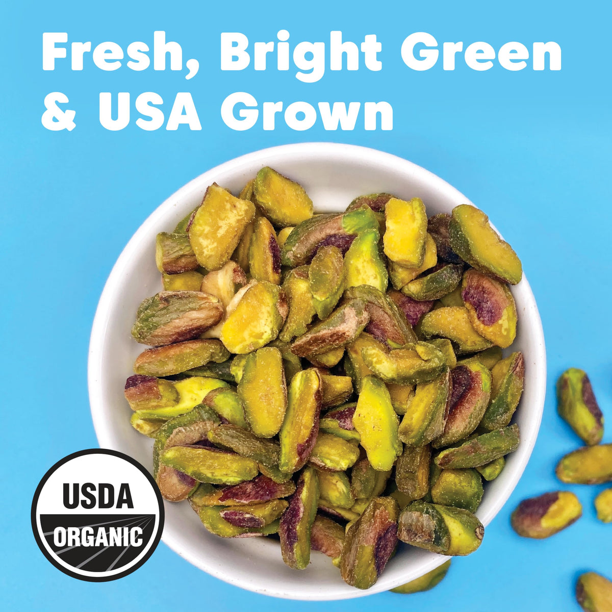 Organic Pistachio Halves California Grown Unsalted
