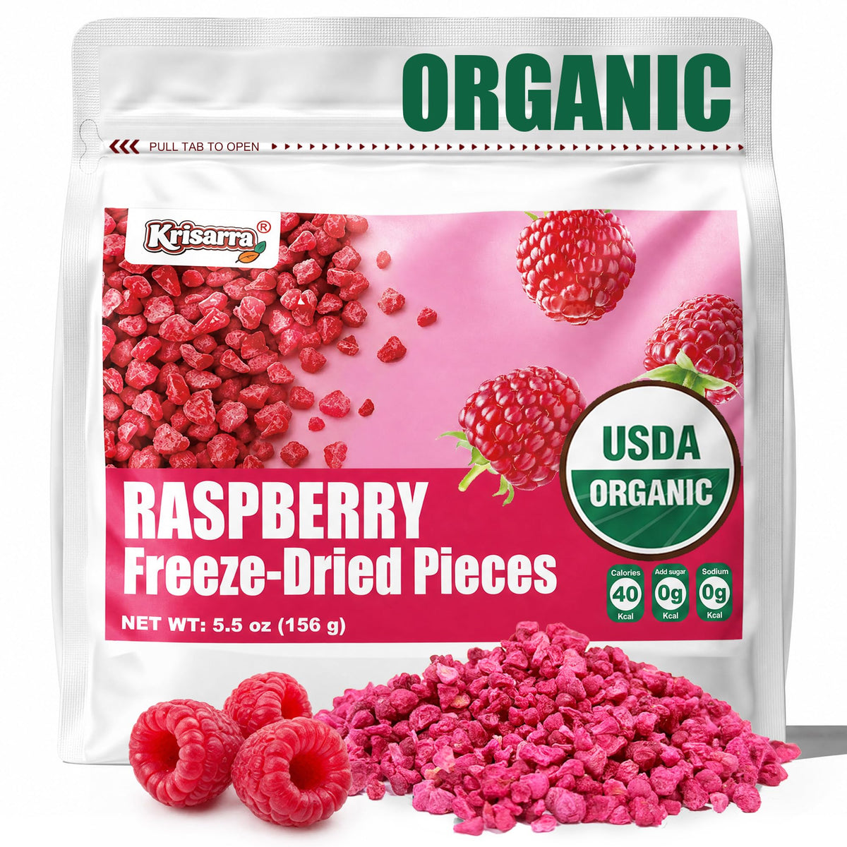Freeze-Dried Raspberries Crispy Fruit Snack