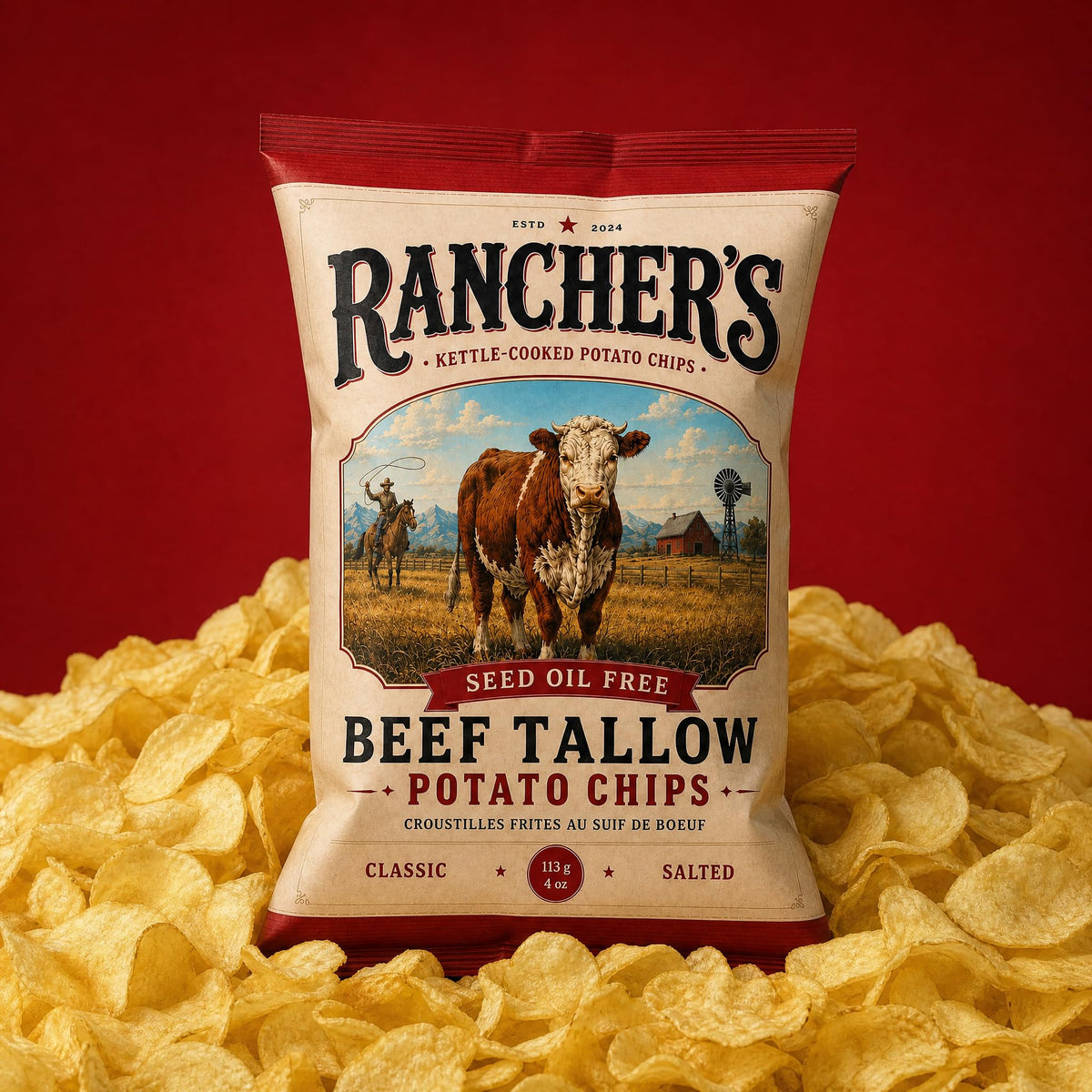 Beef Tallow Potato Chips Classic Crunch