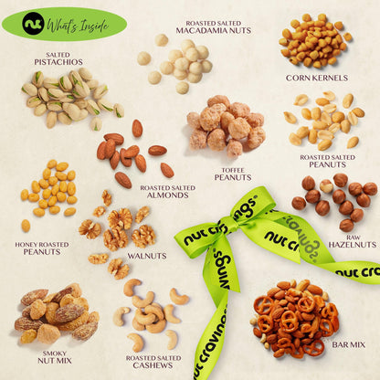 Mixed Nuts Gift Basket in Reusable Wooden Box