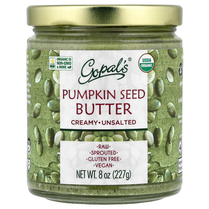 Organic Pumpkin Seed Butter Sprouted and Unsalted