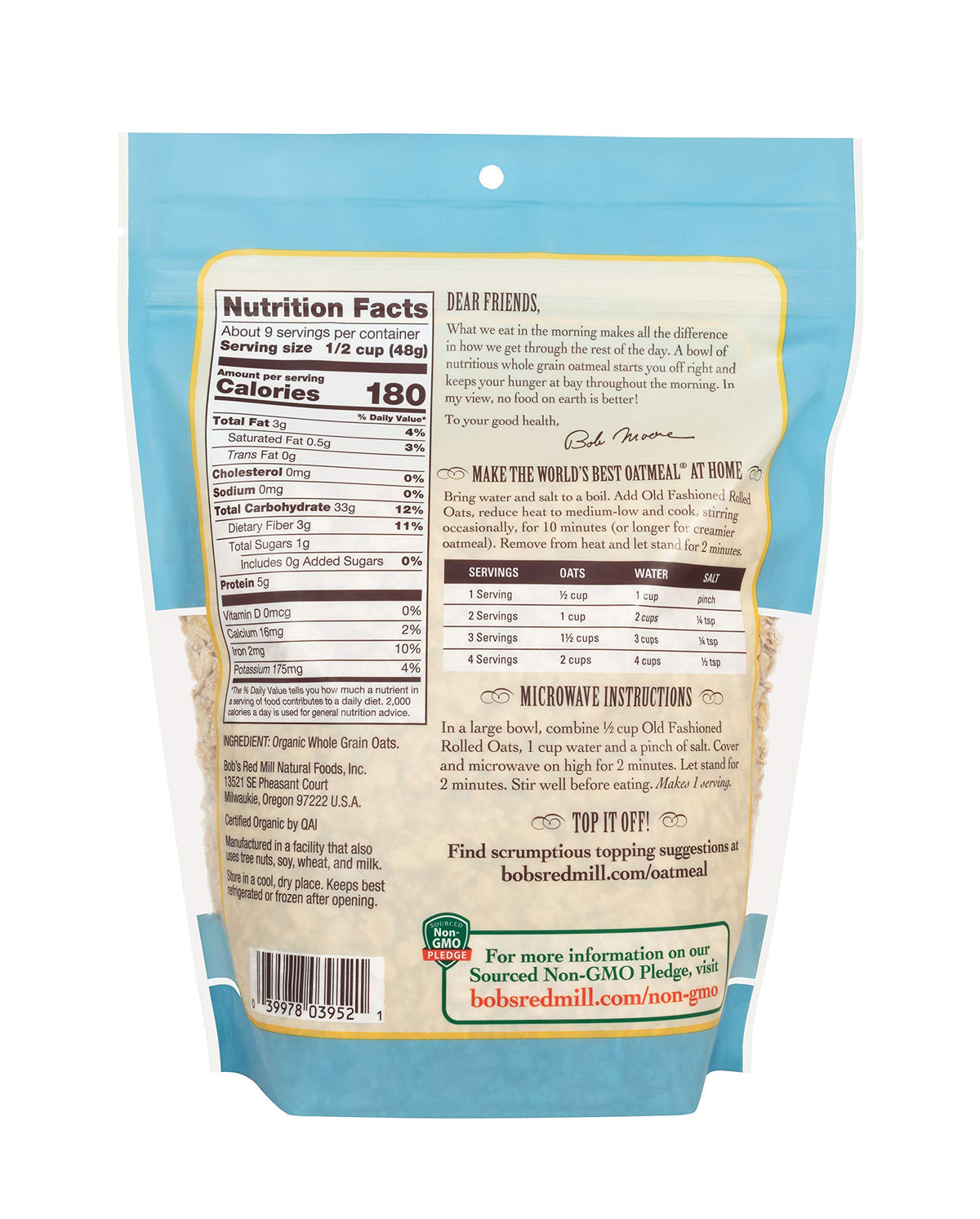 Bob's Red Mill Gluten Free Steel Cut Oats