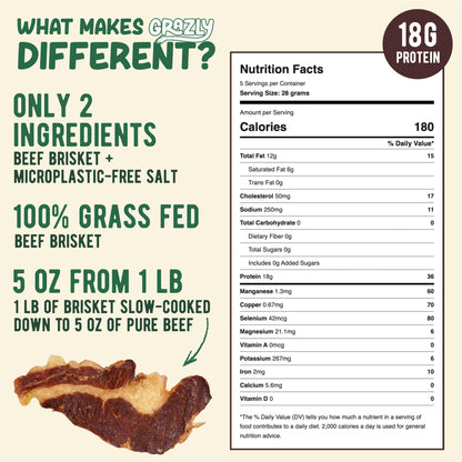 Beef Brisket Slabs Grass-Fed High-Protein Snack