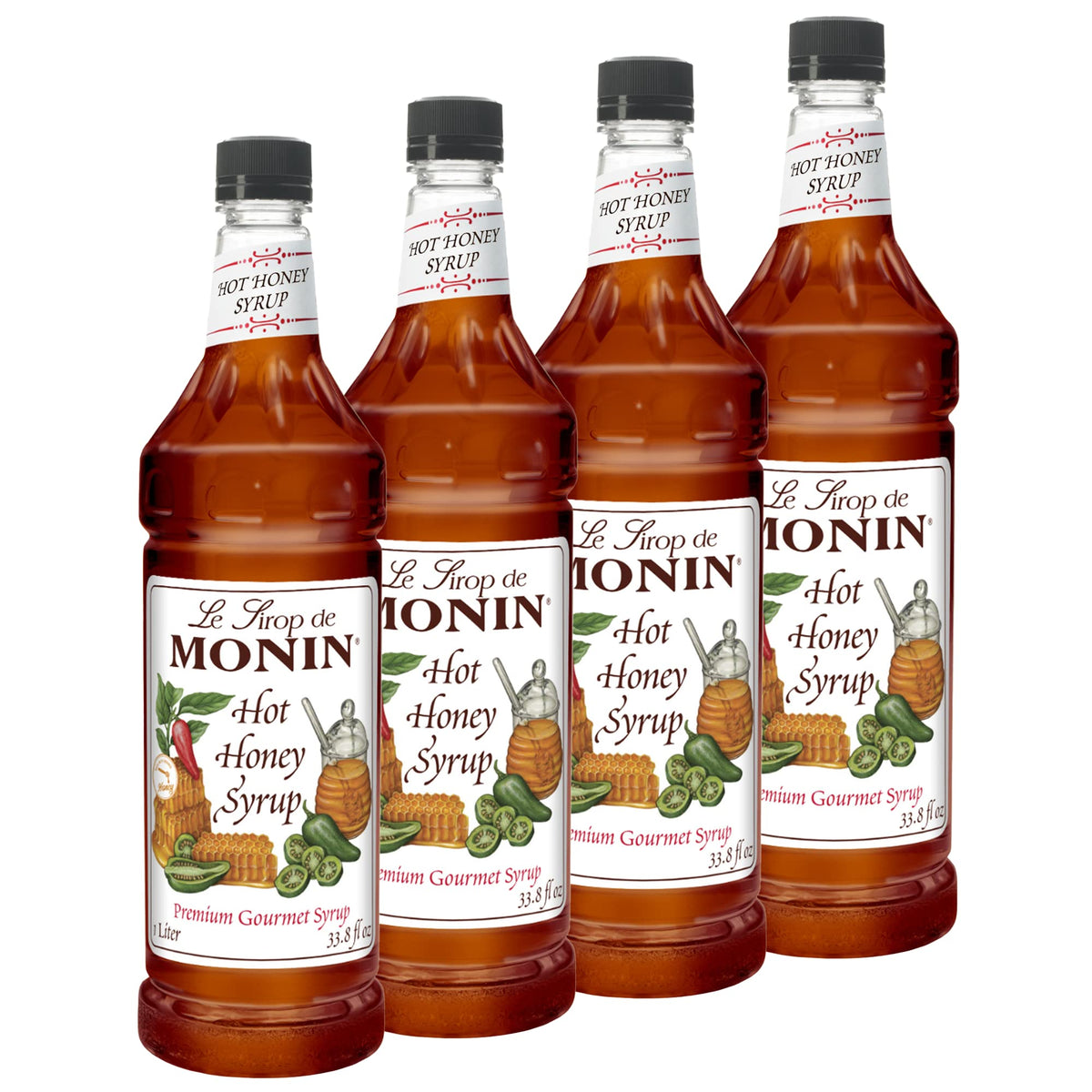 Hot Honey Syrup Sweet and Spicy 1 Liter 4-Pack