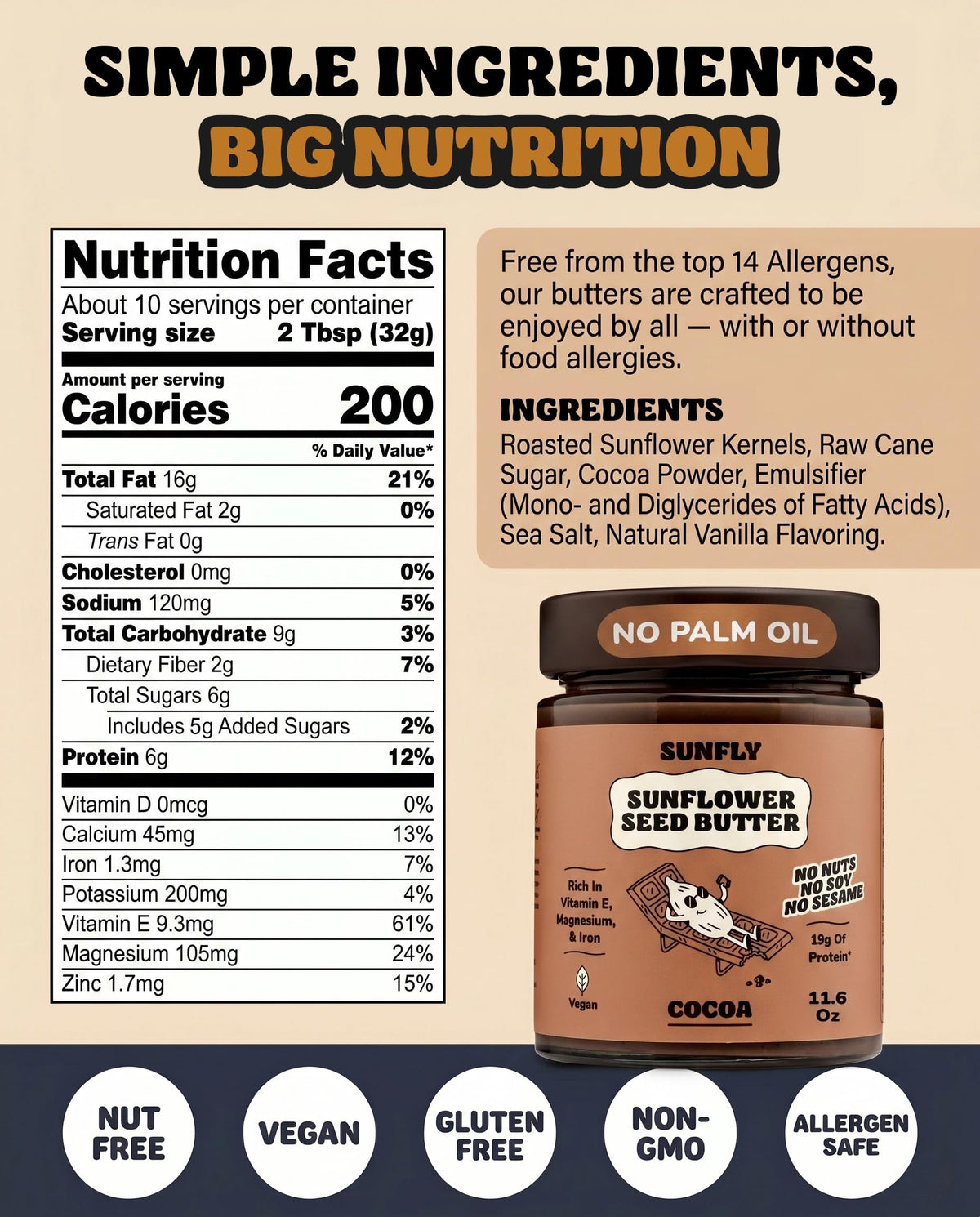 Sunflower Seed Butter Nut-Free High-Protein Spread