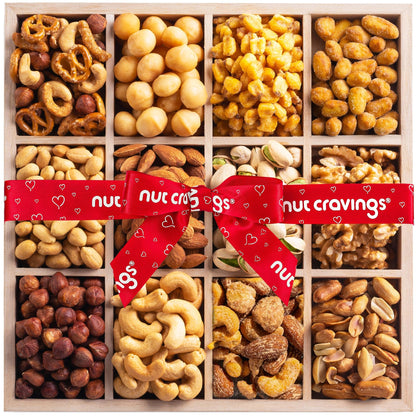 Mixed Nuts Gift Basket in Reusable Wooden Box