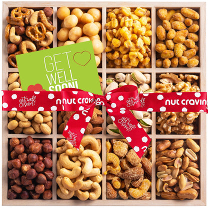 Mixed Nuts Gift Basket in Reusable Wooden Box