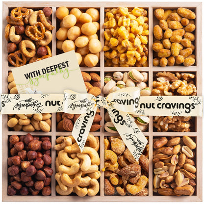 Mixed Nuts Gift Basket in Reusable Wooden Box