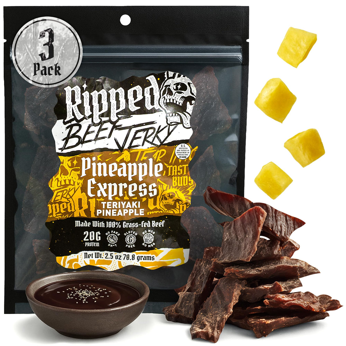 Beef Jerky Grass-Fed 20g Protein Made in USA
