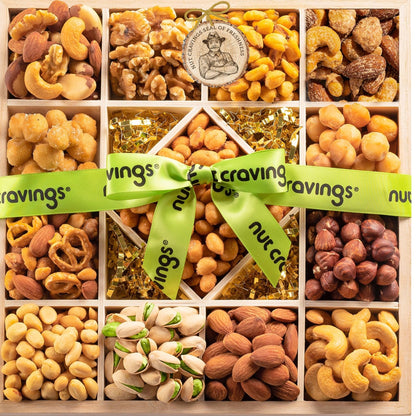 Mixed Nuts Gift Basket in Reusable Wooden Box