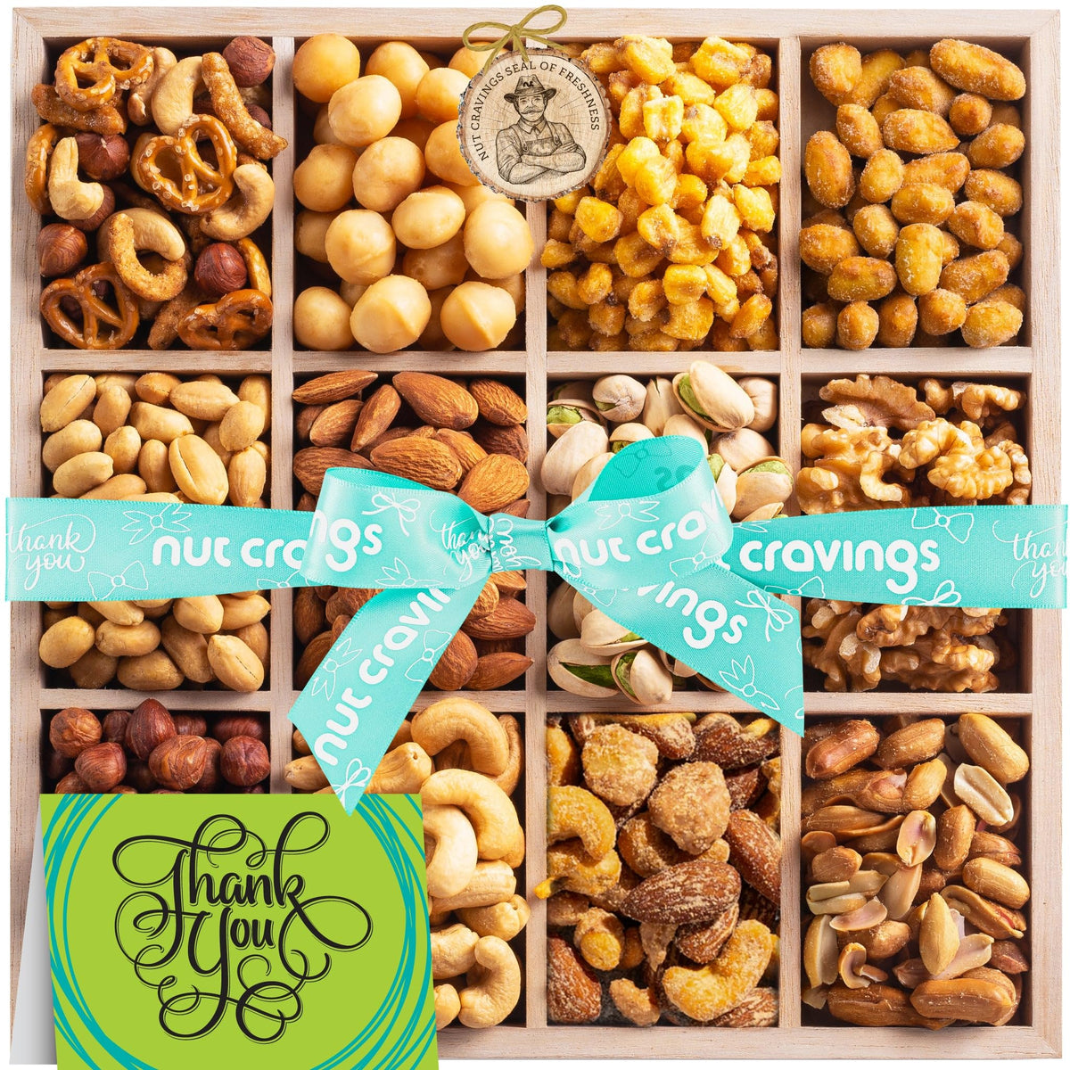 Mixed Nuts Gift Basket in Reusable Wooden Box